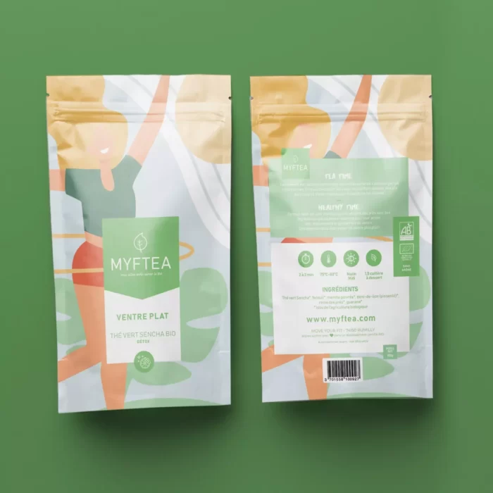 thé vert BIO guarana, menthe poivrée ventre plat